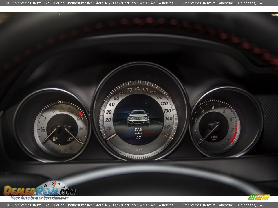 2014 Mercedes-Benz C 250 Coupe Palladium Silver Metallic / Black/Red Stitch w/DINAMICA Inserts Photo #6