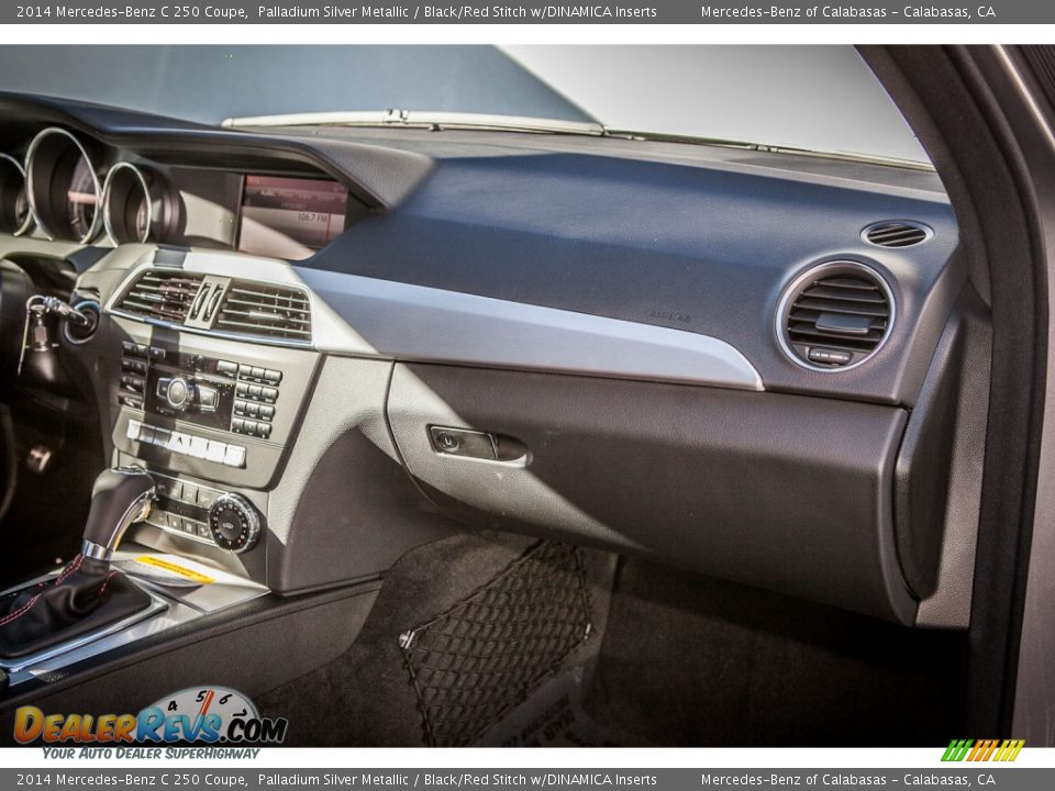 2014 Mercedes-Benz C 250 Coupe Palladium Silver Metallic / Black/Red Stitch w/DINAMICA Inserts Photo #8