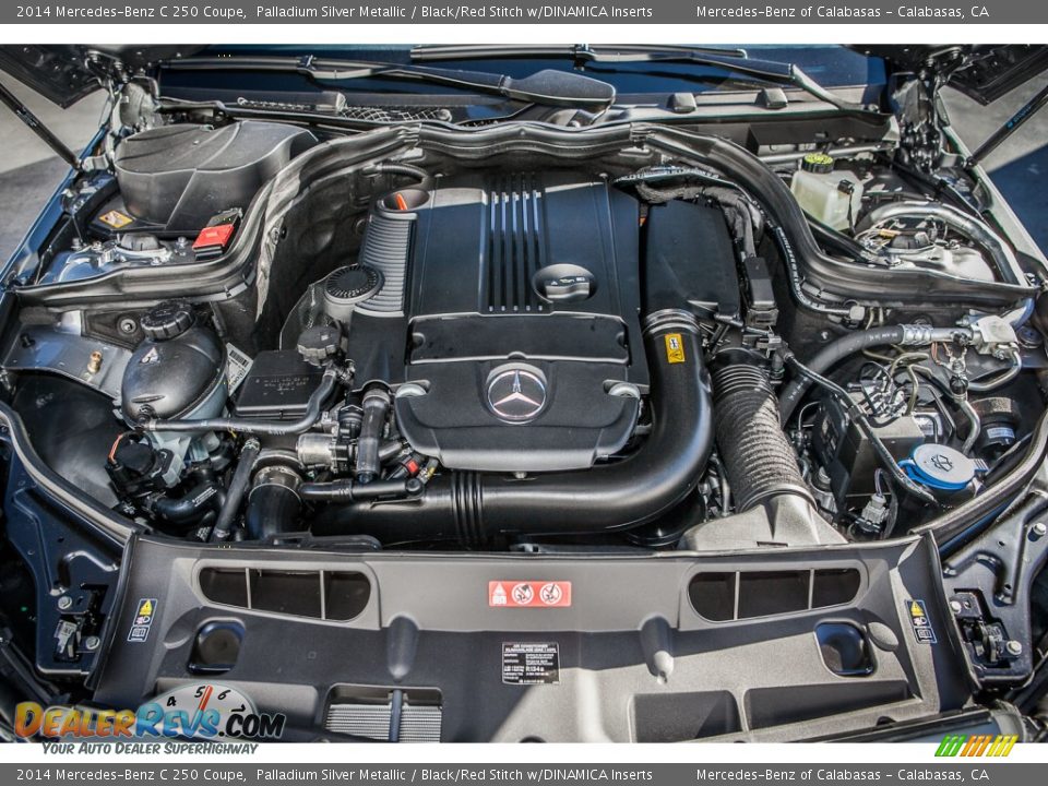 2014 Mercedes-Benz C 250 Coupe Palladium Silver Metallic / Black/Red Stitch w/DINAMICA Inserts Photo #9