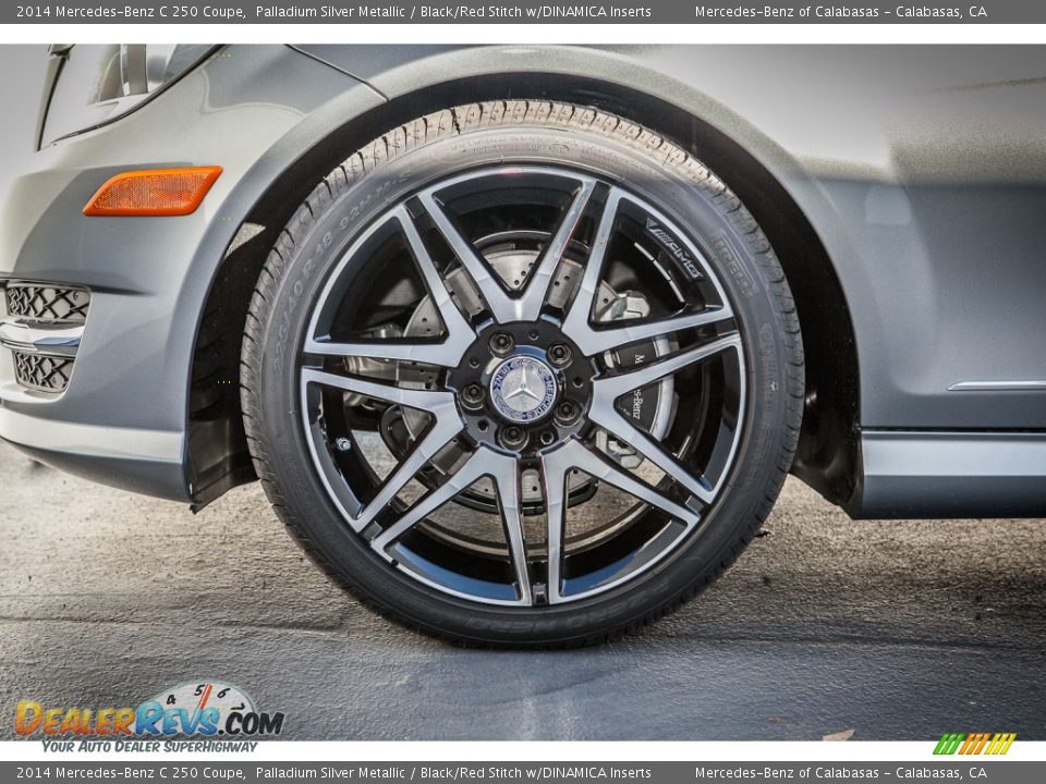 2014 Mercedes-Benz C 250 Coupe Palladium Silver Metallic / Black/Red Stitch w/DINAMICA Inserts Photo #10