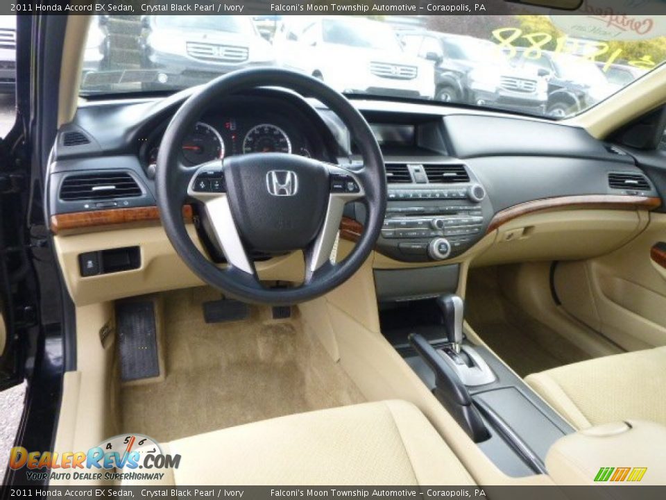 2011 Honda Accord EX Sedan Crystal Black Pearl / Ivory Photo #17