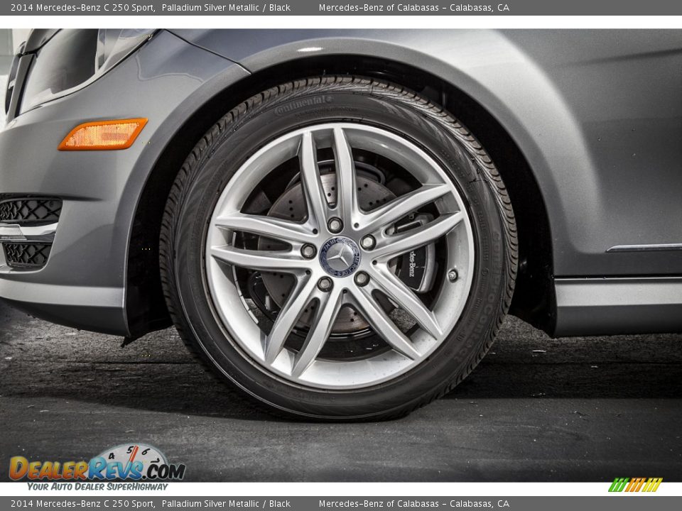 2014 Mercedes-Benz C 250 Sport Palladium Silver Metallic / Black Photo #10