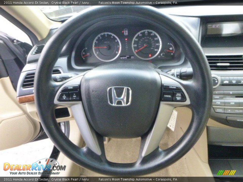 2011 Honda Accord EX Sedan Crystal Black Pearl / Ivory Photo #22