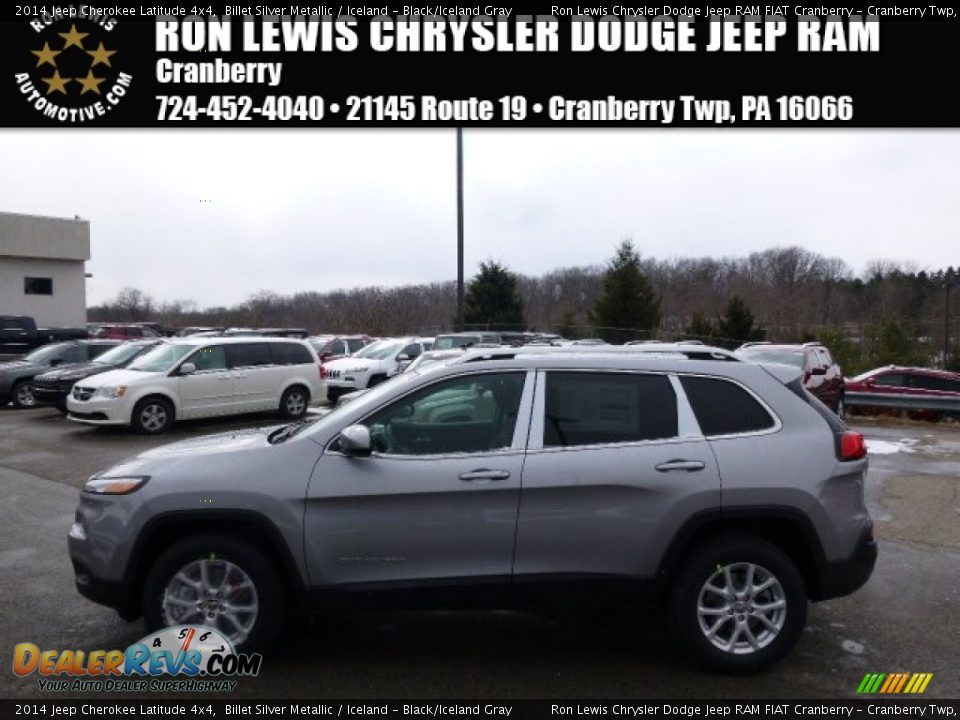 2014 Jeep Cherokee Latitude 4x4 Billet Silver Metallic / Iceland - Black/Iceland Gray Photo #1