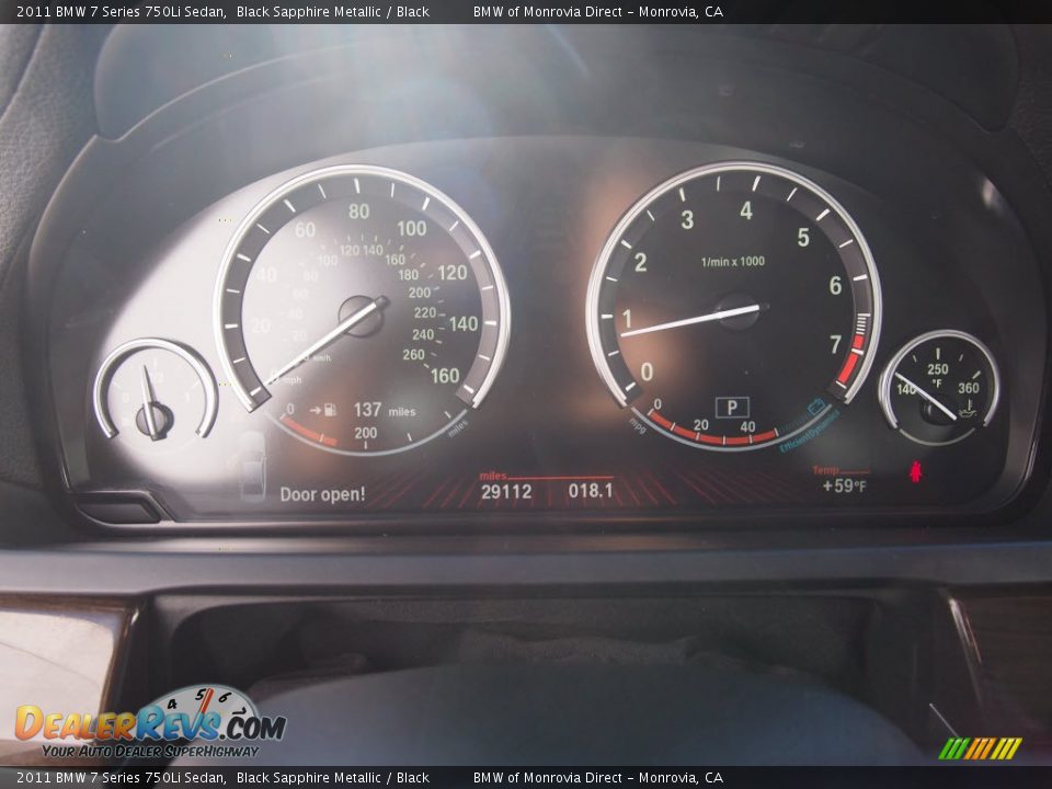 2011 BMW 7 Series 750Li Sedan Black Sapphire Metallic / Black Photo #10