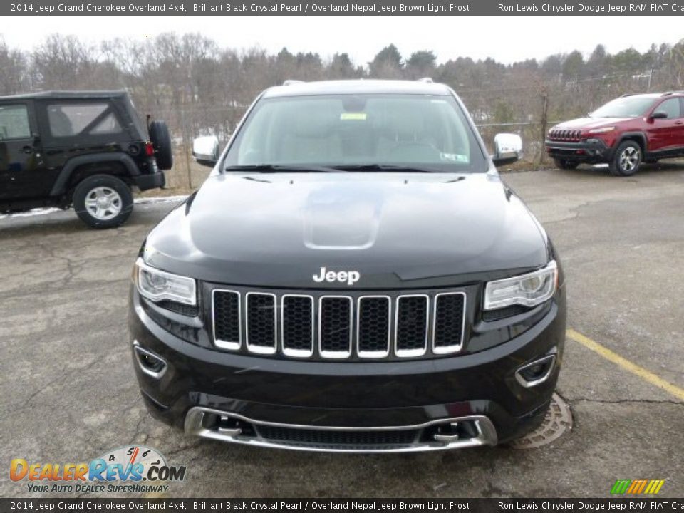 2014 Jeep Grand Cherokee Overland 4x4 Brilliant Black Crystal Pearl / Overland Nepal Jeep Brown Light Frost Photo #3
