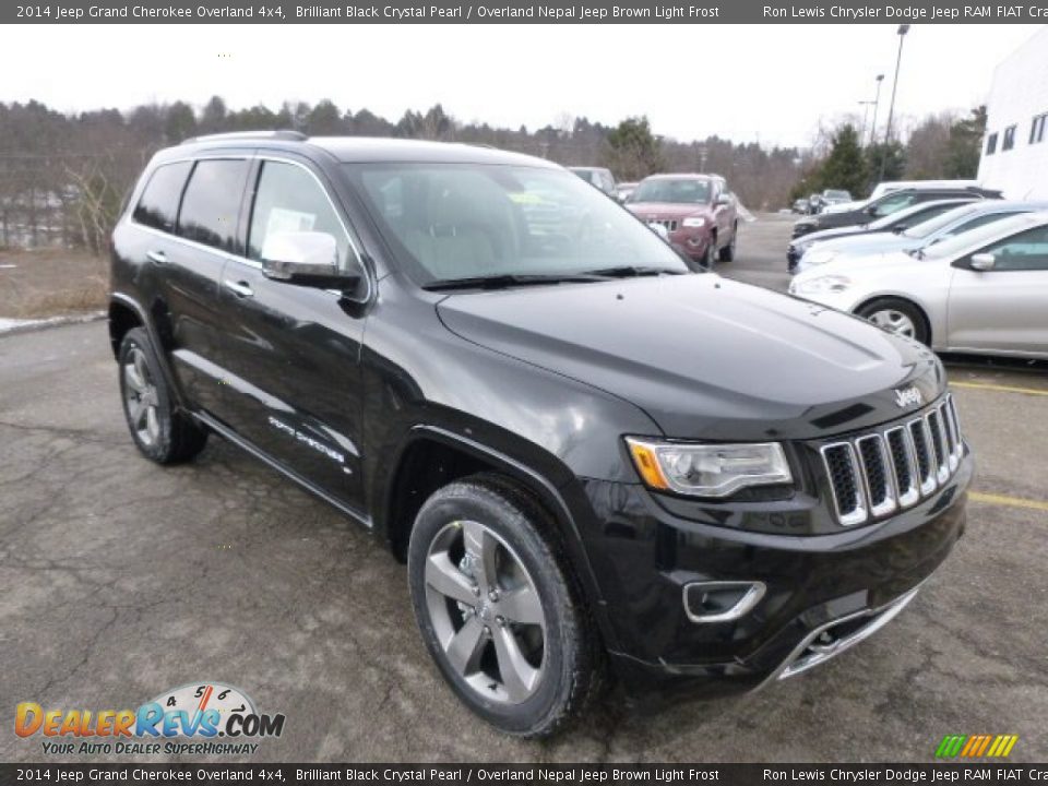 2014 Jeep Grand Cherokee Overland 4x4 Brilliant Black Crystal Pearl / Overland Nepal Jeep Brown Light Frost Photo #4