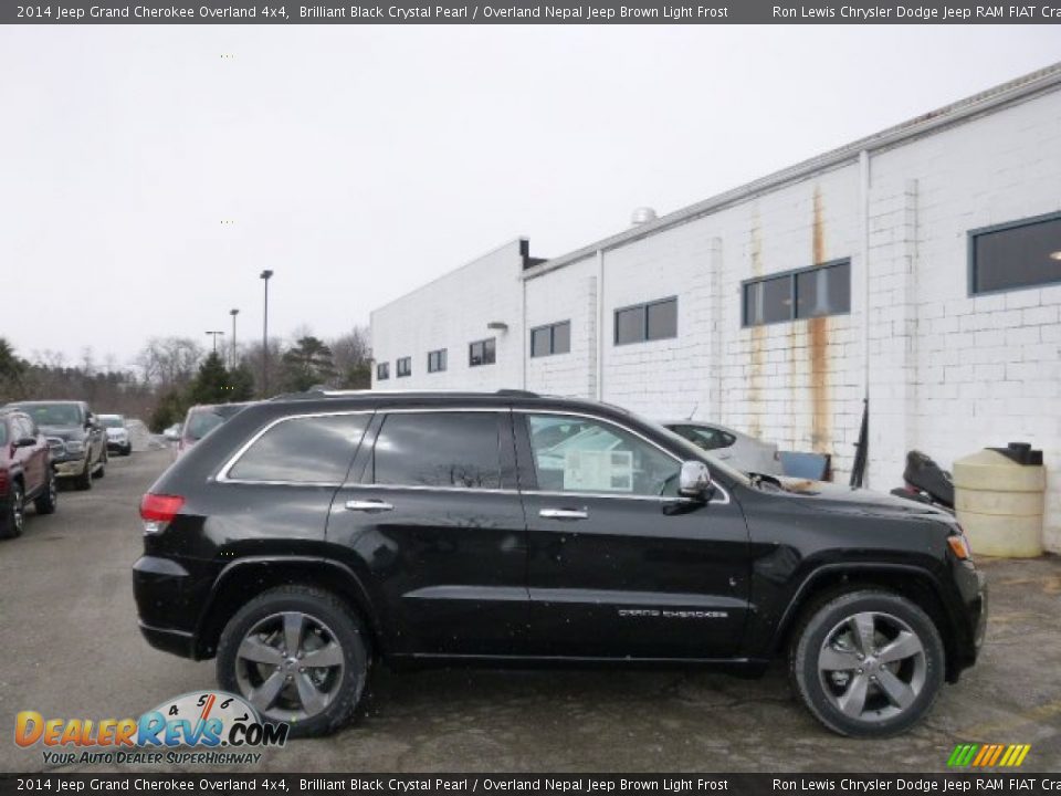 2014 Jeep Grand Cherokee Overland 4x4 Brilliant Black Crystal Pearl / Overland Nepal Jeep Brown Light Frost Photo #5