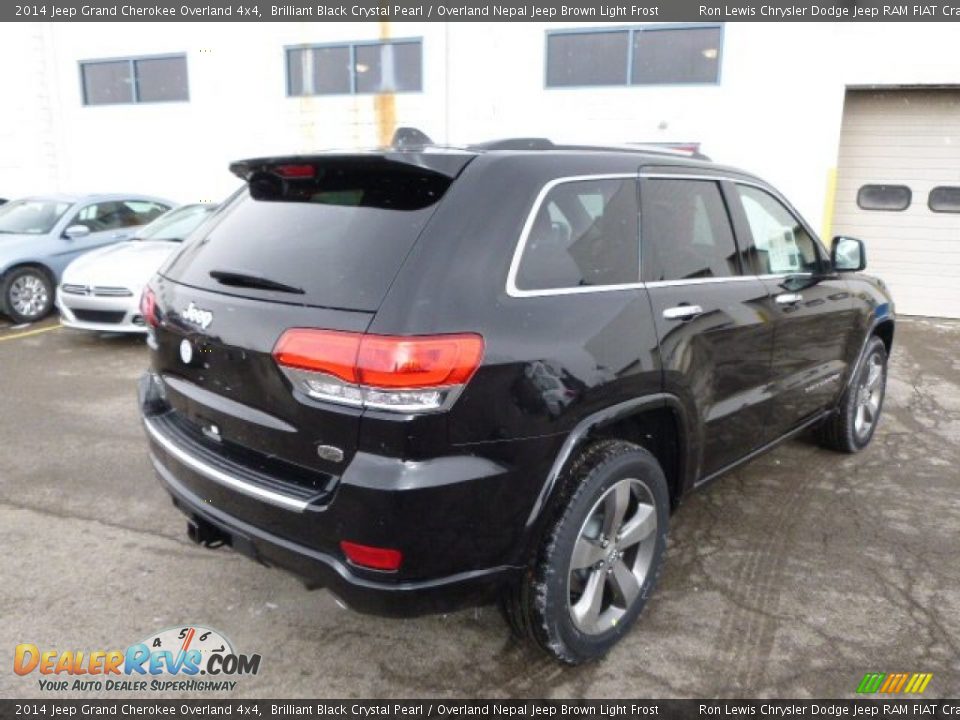 2014 Jeep Grand Cherokee Overland 4x4 Brilliant Black Crystal Pearl / Overland Nepal Jeep Brown Light Frost Photo #6