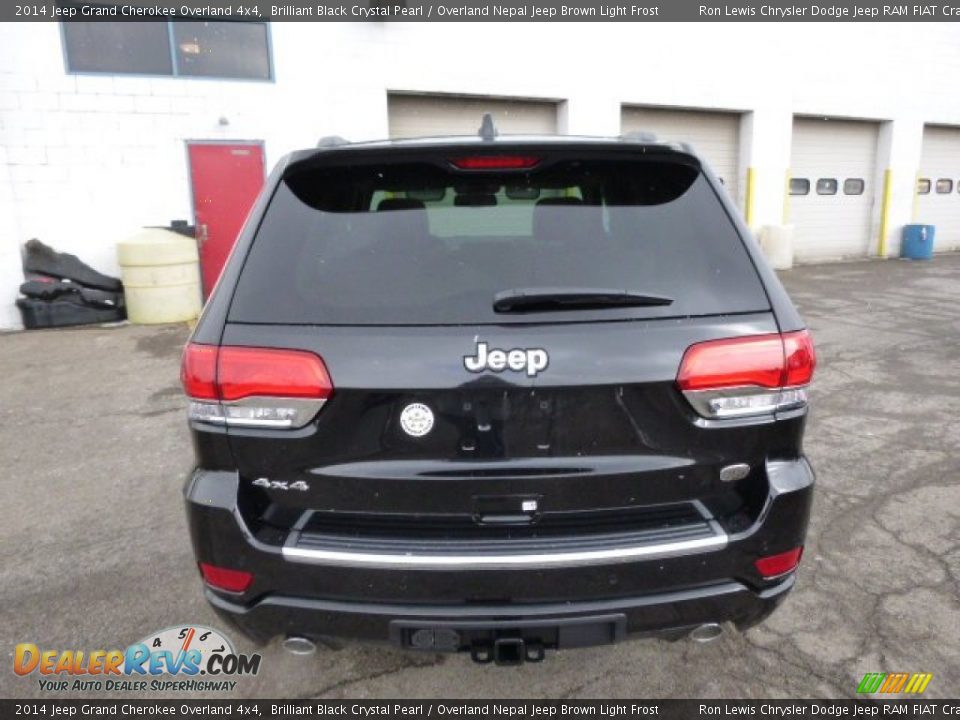 2014 Jeep Grand Cherokee Overland 4x4 Brilliant Black Crystal Pearl / Overland Nepal Jeep Brown Light Frost Photo #7