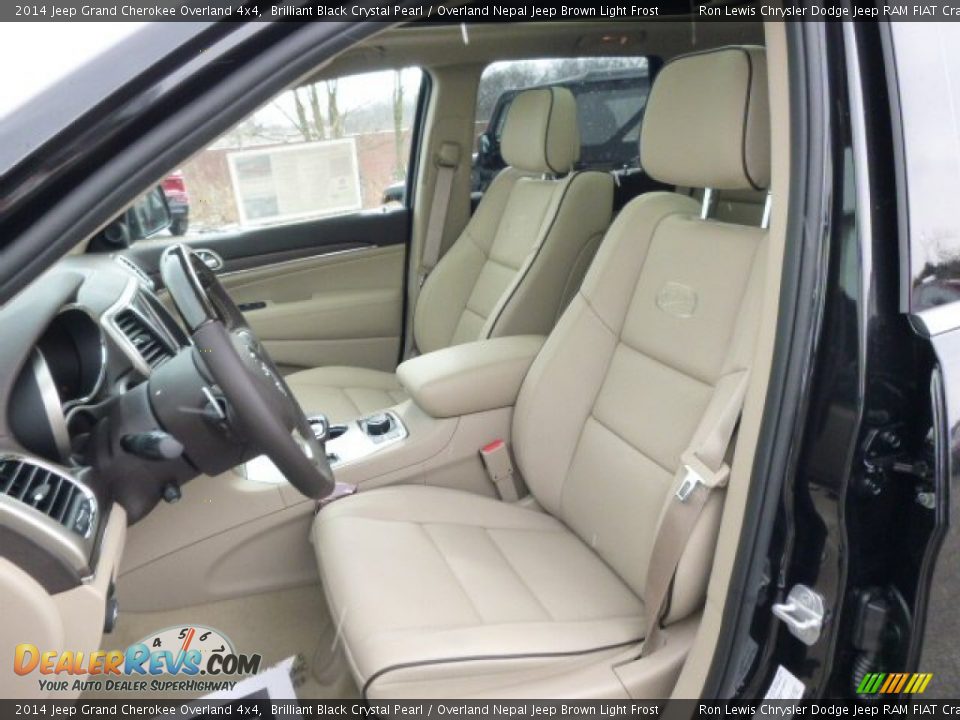 2014 Jeep Grand Cherokee Overland 4x4 Brilliant Black Crystal Pearl / Overland Nepal Jeep Brown Light Frost Photo #10