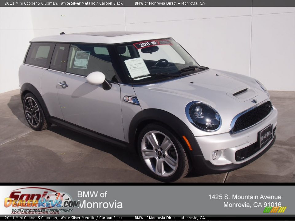 2011 Mini Cooper S Clubman White Silver Metallic / Carbon Black Photo #1