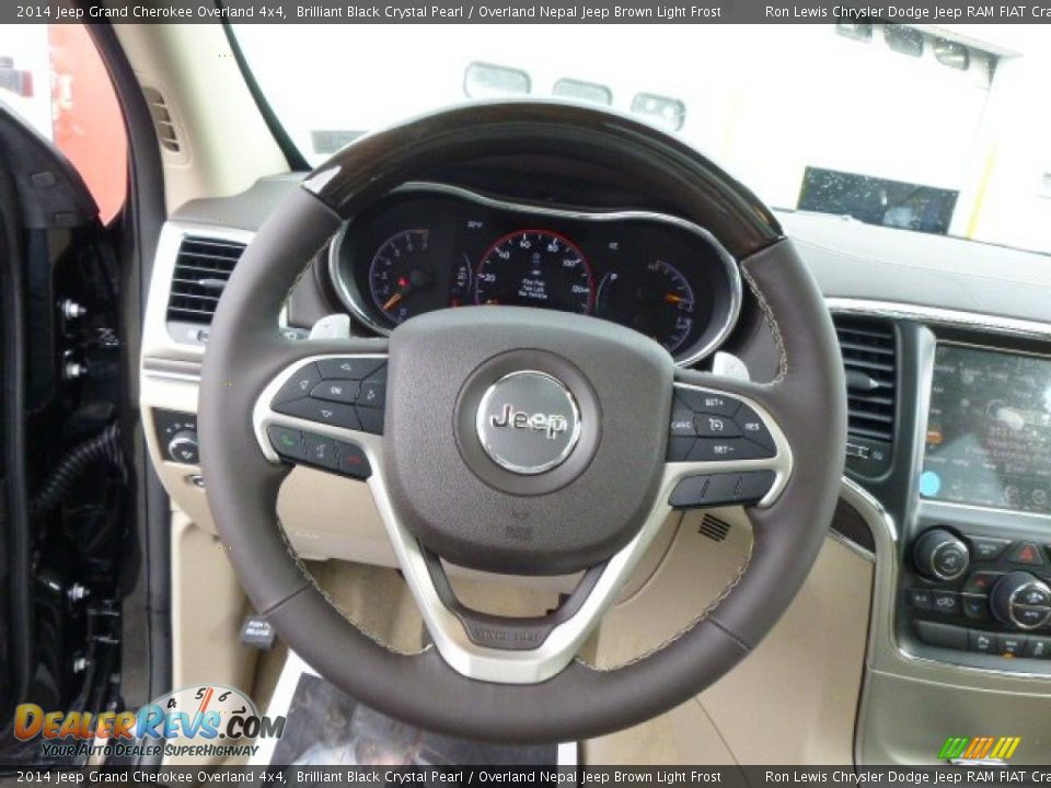 2014 Jeep Grand Cherokee Overland 4x4 Brilliant Black Crystal Pearl / Overland Nepal Jeep Brown Light Frost Photo #19