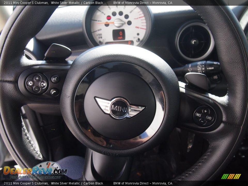 2011 Mini Cooper S Clubman White Silver Metallic / Carbon Black Photo #17
