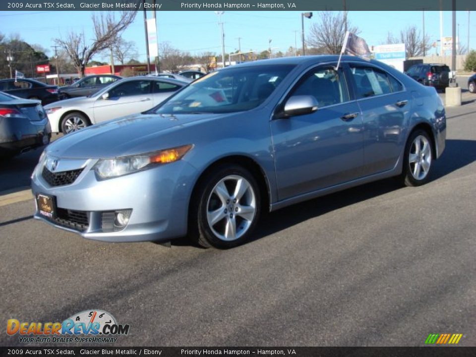 2009 Acura TSX Sedan Glacier Blue Metallic / Ebony Photo #2