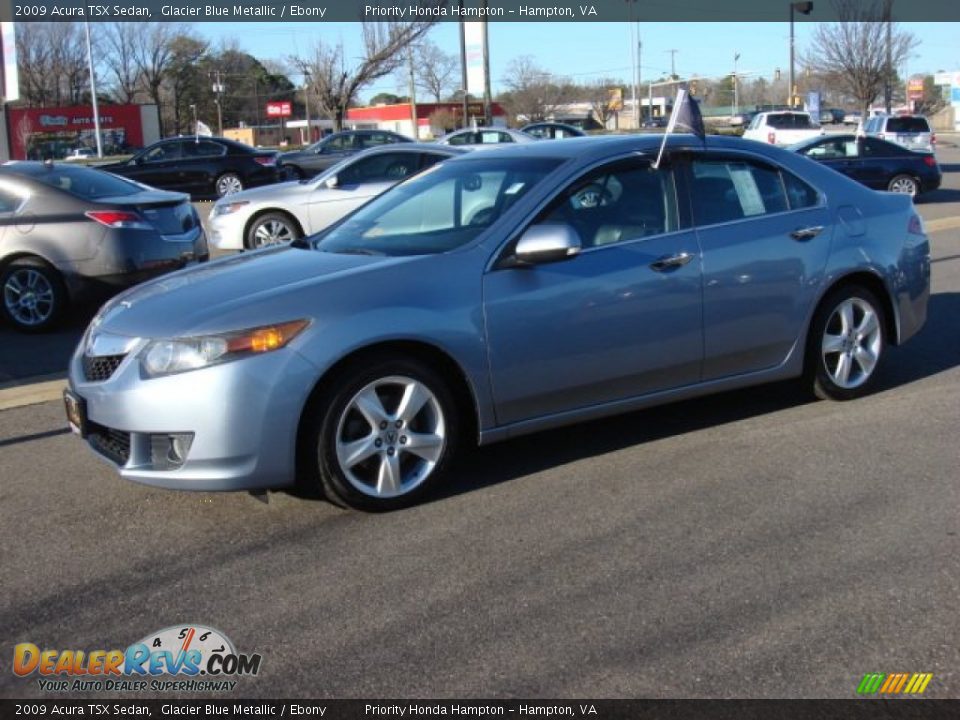 2009 Acura TSX Sedan Glacier Blue Metallic / Ebony Photo #3