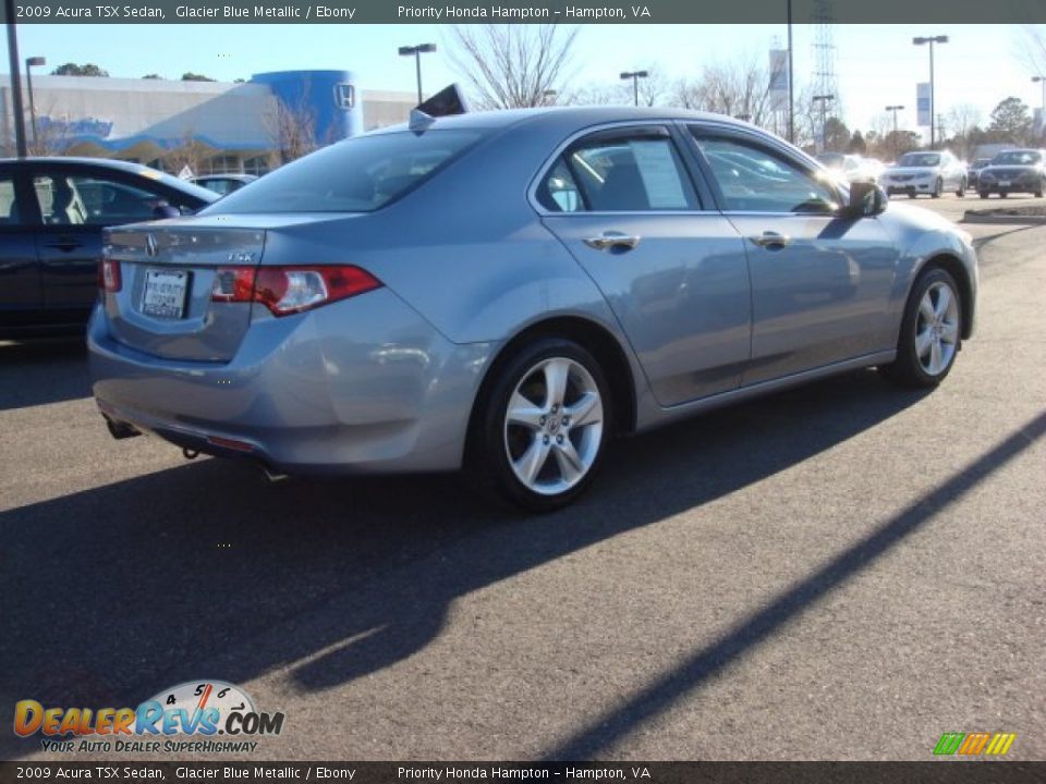 2009 Acura TSX Sedan Glacier Blue Metallic / Ebony Photo #5