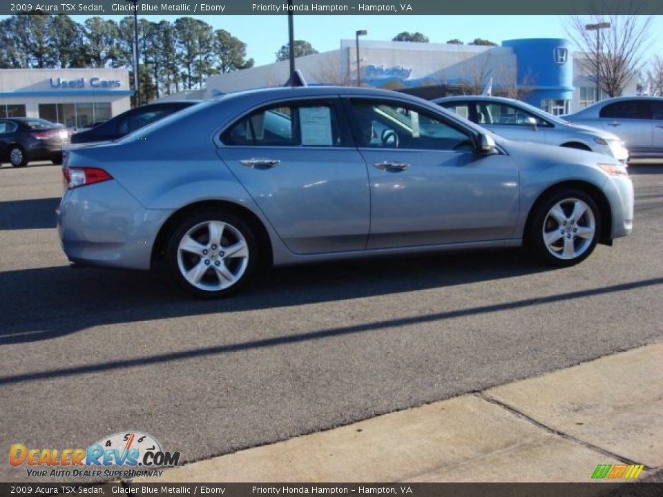2009 Acura TSX Sedan Glacier Blue Metallic / Ebony Photo #6