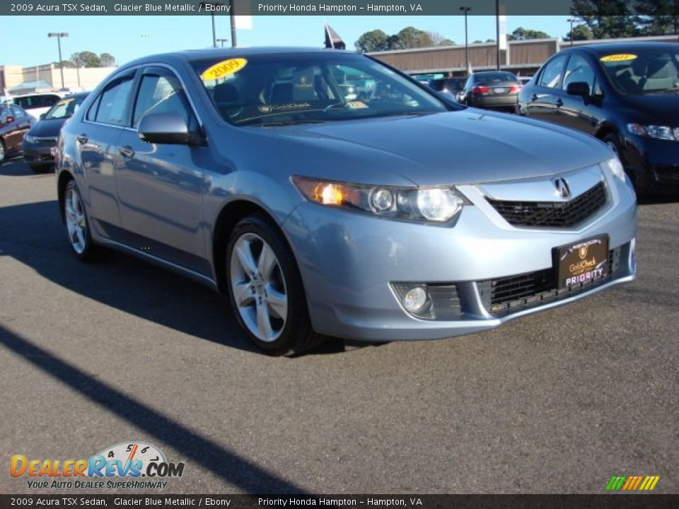 2009 Acura TSX Sedan Glacier Blue Metallic / Ebony Photo #8