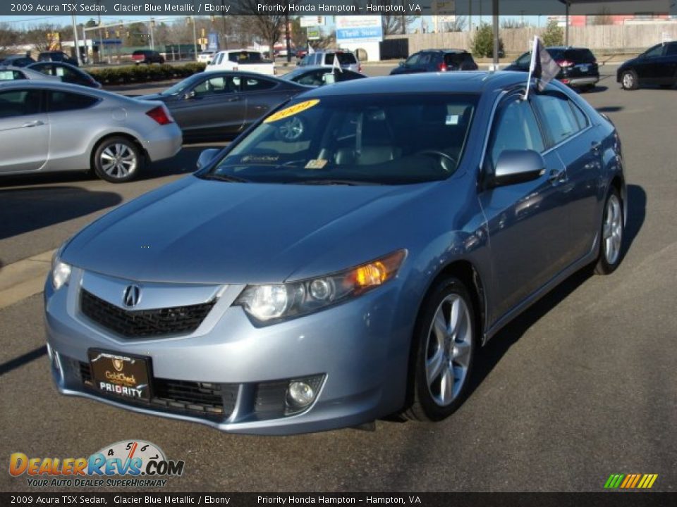 2009 Acura TSX Sedan Glacier Blue Metallic / Ebony Photo #9