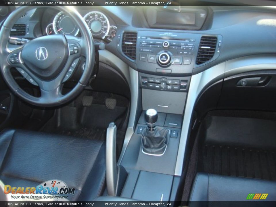2009 Acura TSX Sedan Glacier Blue Metallic / Ebony Photo #14