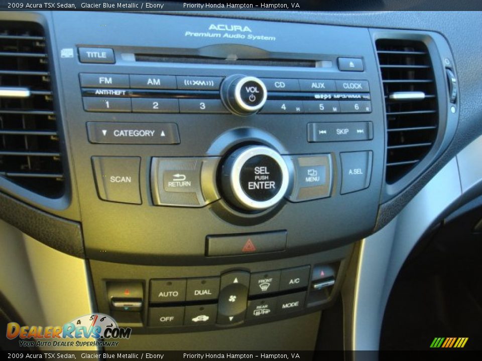2009 Acura TSX Sedan Glacier Blue Metallic / Ebony Photo #18