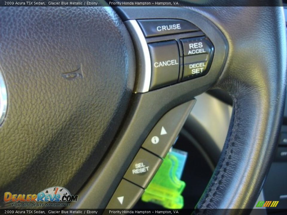 2009 Acura TSX Sedan Glacier Blue Metallic / Ebony Photo #25