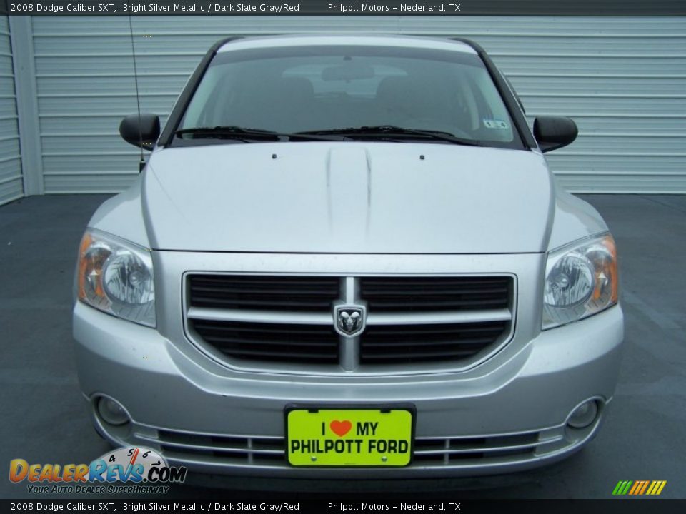 2008 Dodge Caliber SXT Bright Silver Metallic / Dark Slate Gray/Red Photo #7