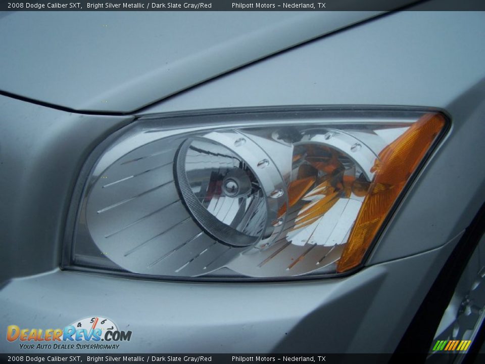 2008 Dodge Caliber SXT Bright Silver Metallic / Dark Slate Gray/Red Photo #9