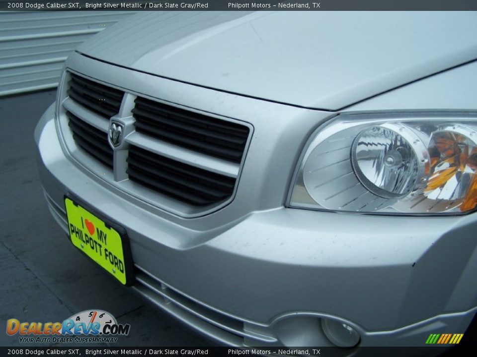 2008 Dodge Caliber SXT Bright Silver Metallic / Dark Slate Gray/Red Photo #11