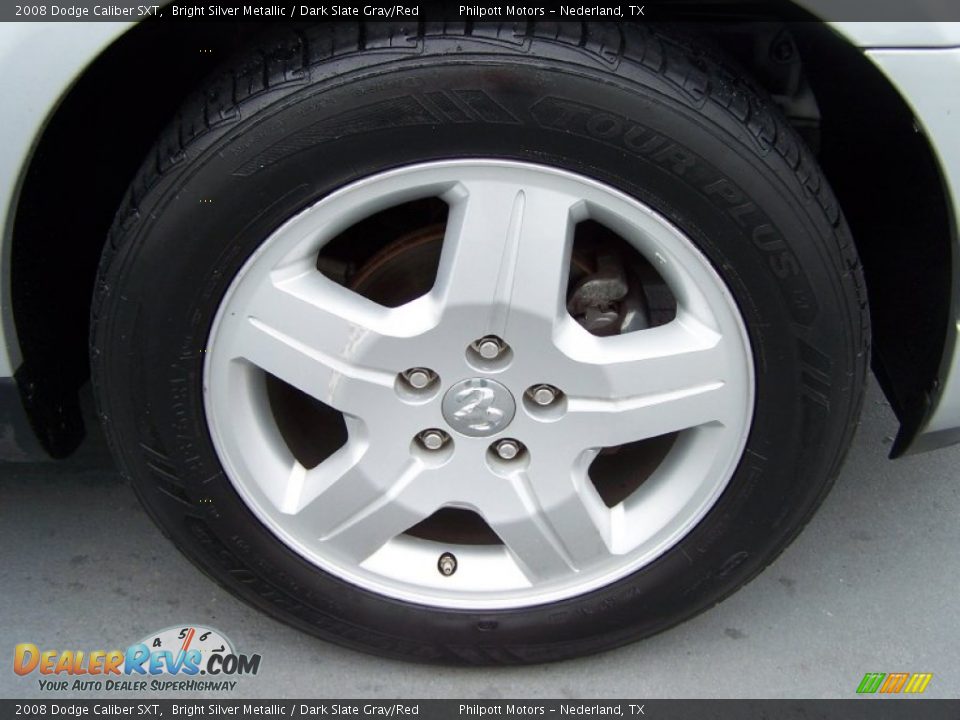 2008 Dodge Caliber SXT Bright Silver Metallic / Dark Slate Gray/Red Photo #15