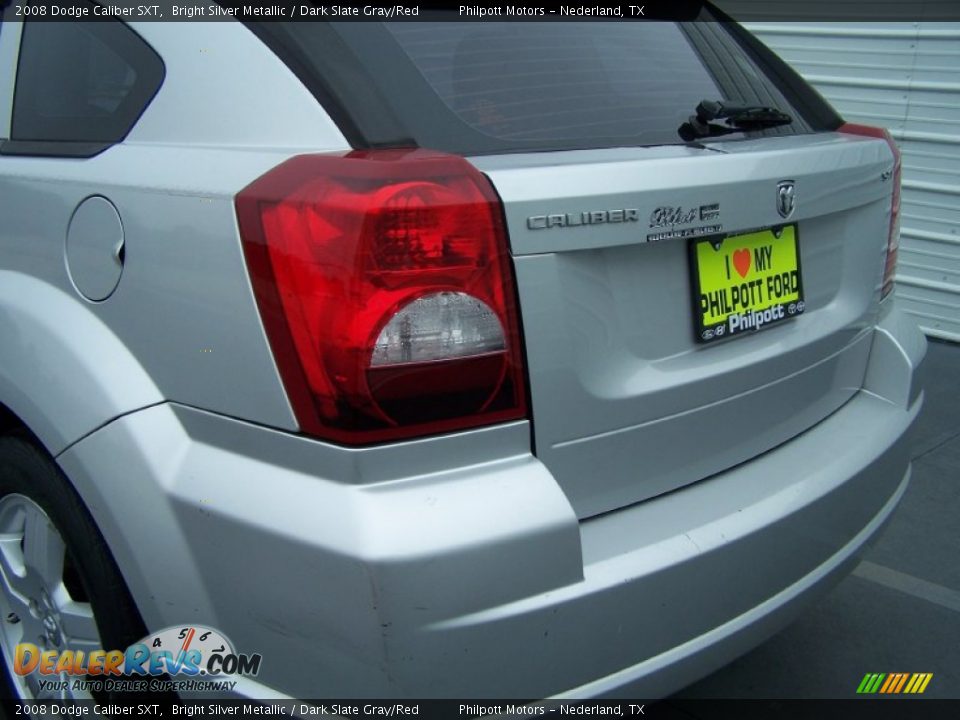 2008 Dodge Caliber SXT Bright Silver Metallic / Dark Slate Gray/Red Photo #26