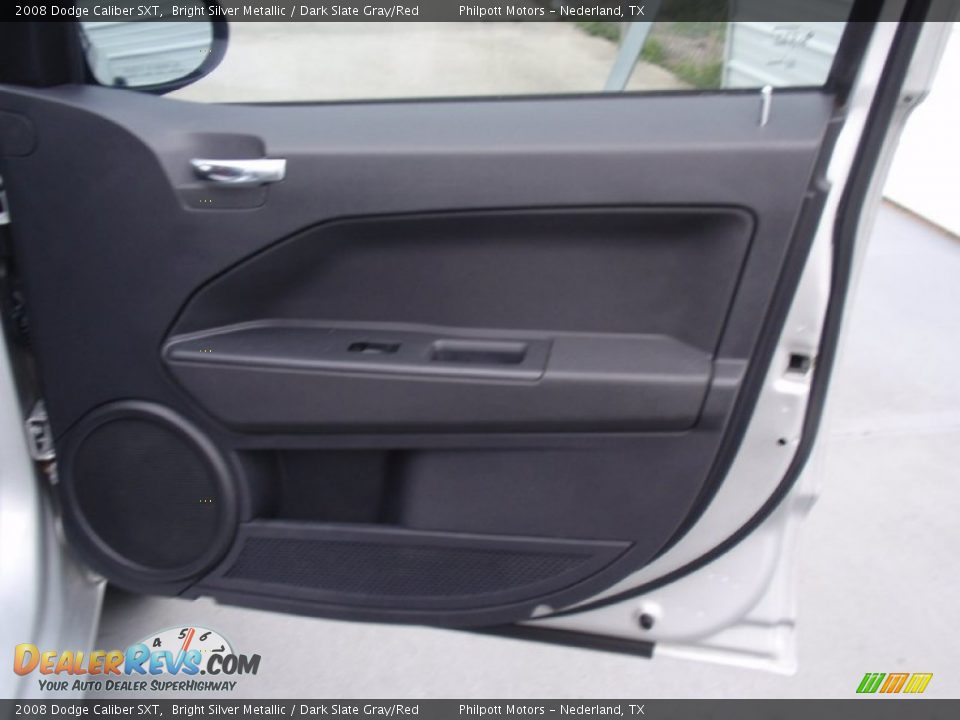 2008 Dodge Caliber SXT Bright Silver Metallic / Dark Slate Gray/Red Photo #28