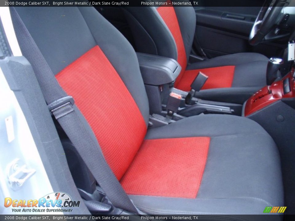 2008 Dodge Caliber SXT Bright Silver Metallic / Dark Slate Gray/Red Photo #31
