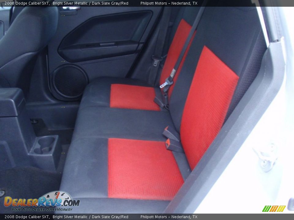 2008 Dodge Caliber SXT Bright Silver Metallic / Dark Slate Gray/Red Photo #36