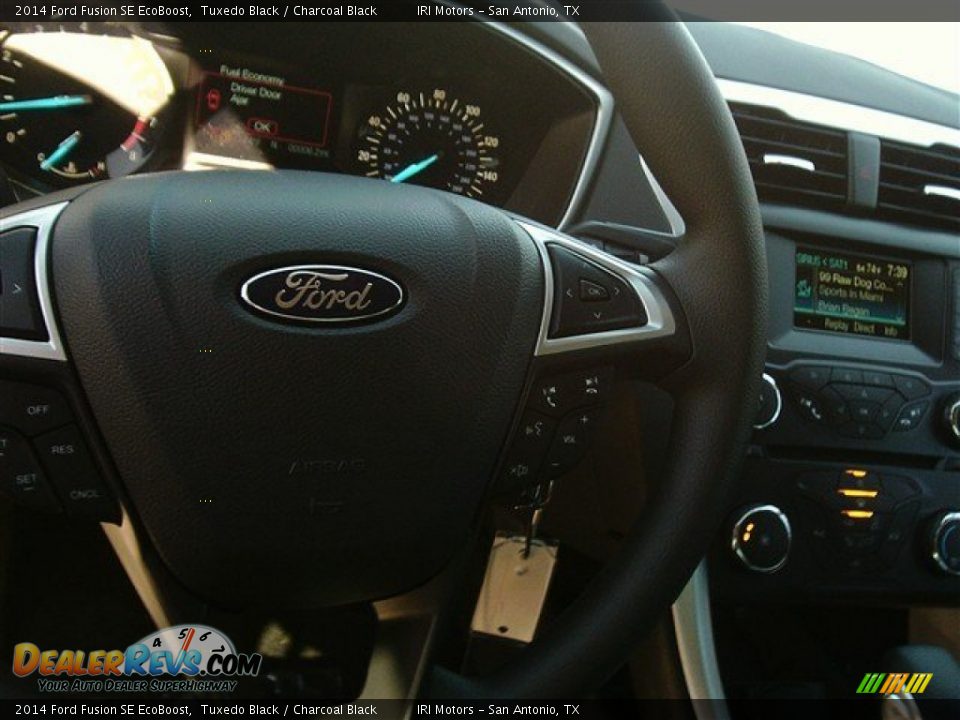 2014 Ford Fusion SE EcoBoost Tuxedo Black / Charcoal Black Photo #15