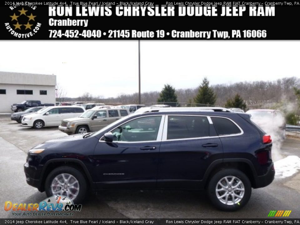 2014 Jeep Cherokee Latitude 4x4 True Blue Pearl / Iceland - Black/Iceland Gray Photo #1