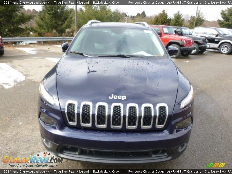 2014 Jeep Cherokee Latitude 4x4 True Blue Pearl / Iceland - Black/Iceland Gray Photo #3