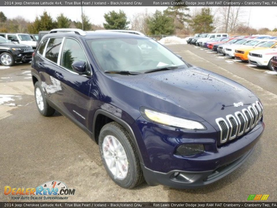 2014 Jeep Cherokee Latitude 4x4 True Blue Pearl / Iceland - Black/Iceland Gray Photo #4