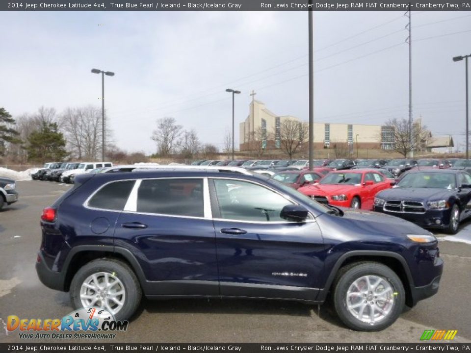 2014 Jeep Cherokee Latitude 4x4 True Blue Pearl / Iceland - Black/Iceland Gray Photo #5
