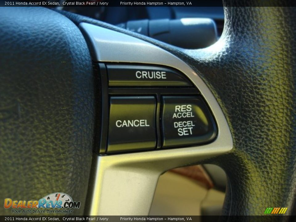 2011 Honda Accord EX Sedan Crystal Black Pearl / Ivory Photo #22