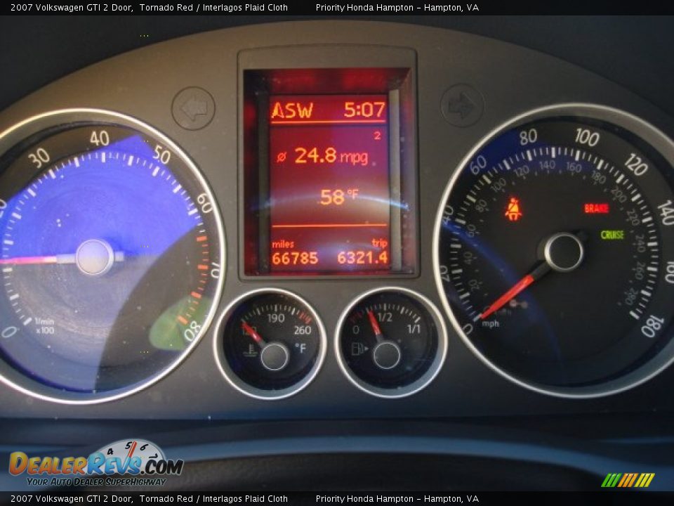 2007 Volkswagen GTI 2 Door Tornado Red / Interlagos Plaid Cloth Photo #19