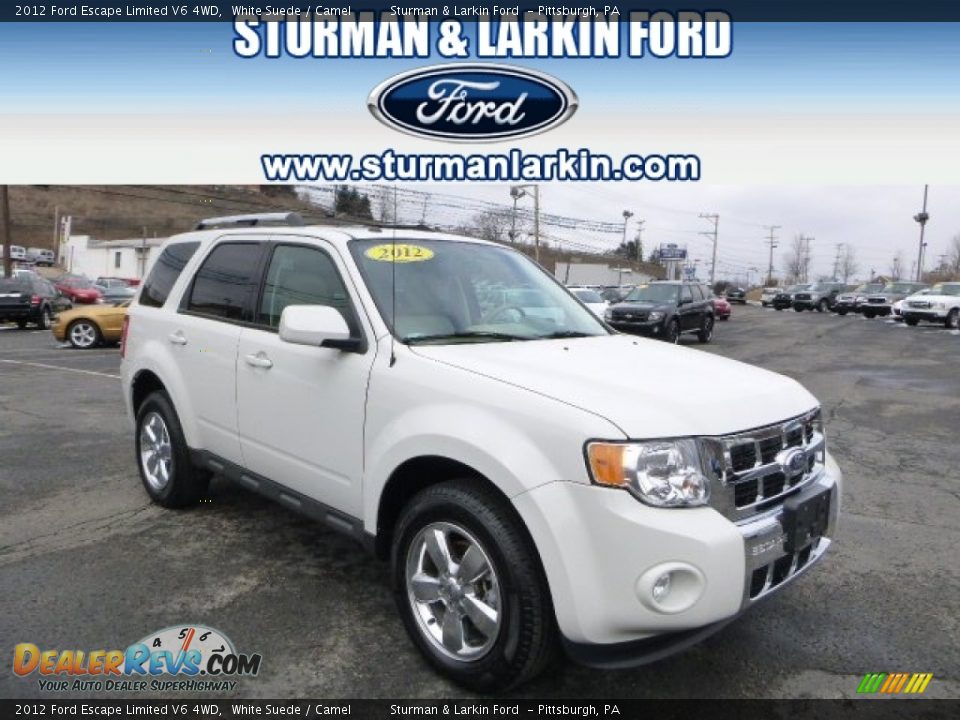 2012 Ford Escape Limited V6 4WD White Suede / Camel Photo #1