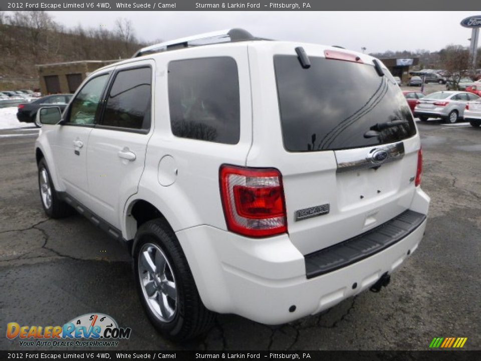 2012 Ford Escape Limited V6 4WD White Suede / Camel Photo #4