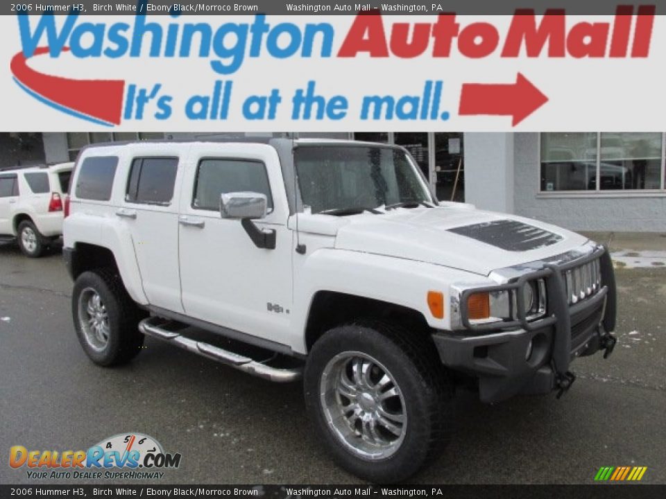 2006 Hummer H3 Birch White / Ebony Black/Morroco Brown Photo #1