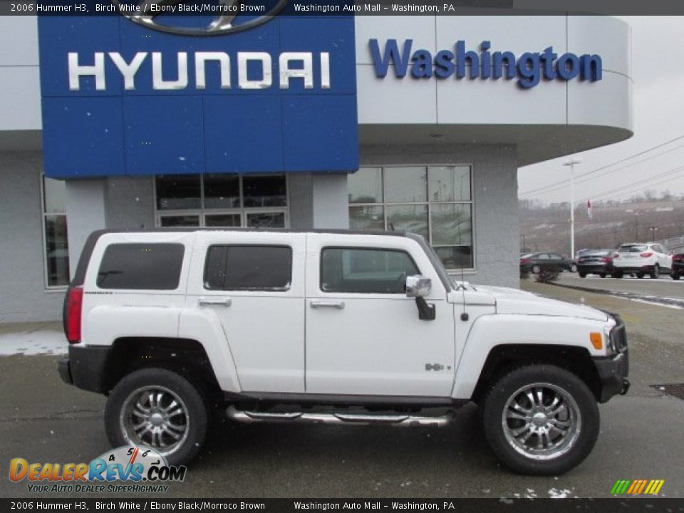 2006 Hummer H3 Birch White / Ebony Black/Morroco Brown Photo #2