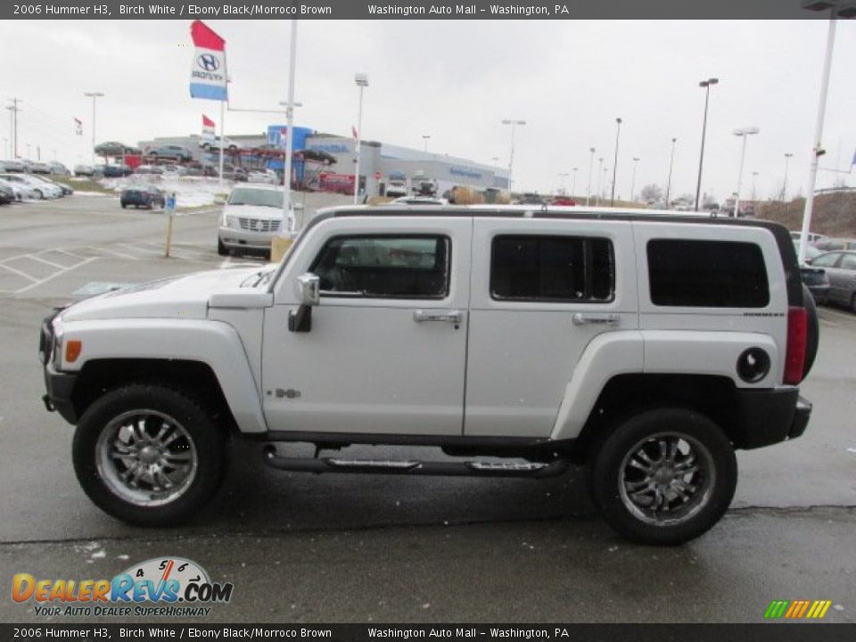 2006 Hummer H3 Birch White / Ebony Black/Morroco Brown Photo #6