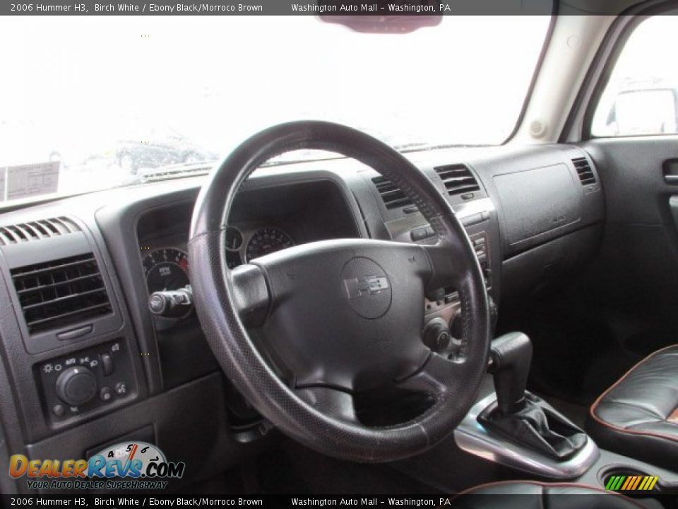 2006 Hummer H3 Birch White / Ebony Black/Morroco Brown Photo #10