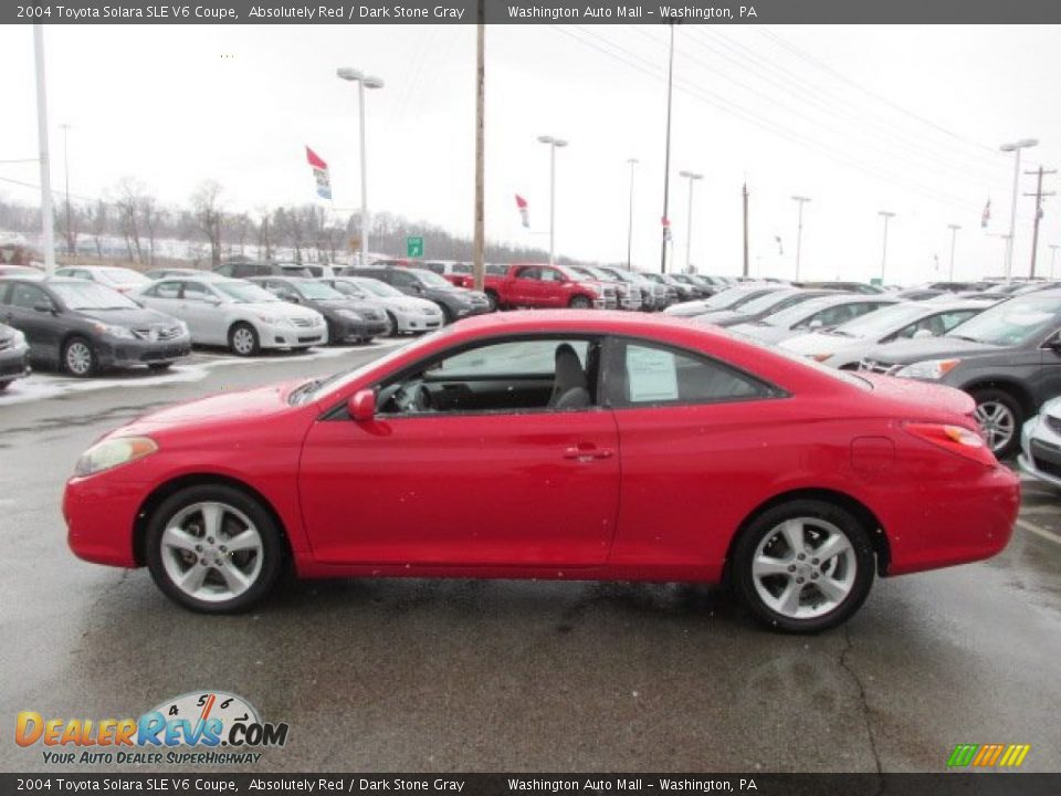 2004 Toyota Solara SLE V6 Coupe Absolutely Red / Dark Stone Gray Photo #6