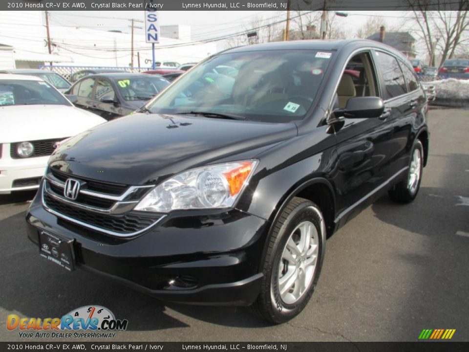 2010 Honda CR-V EX AWD Crystal Black Pearl / Ivory Photo #3
